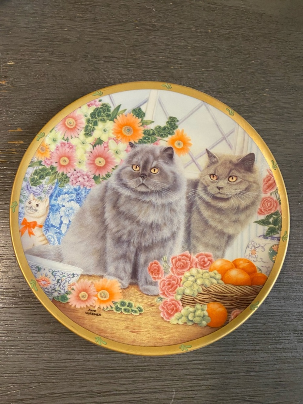 Lenox English Country Cats Decorative Plate - Bluebell & Sage